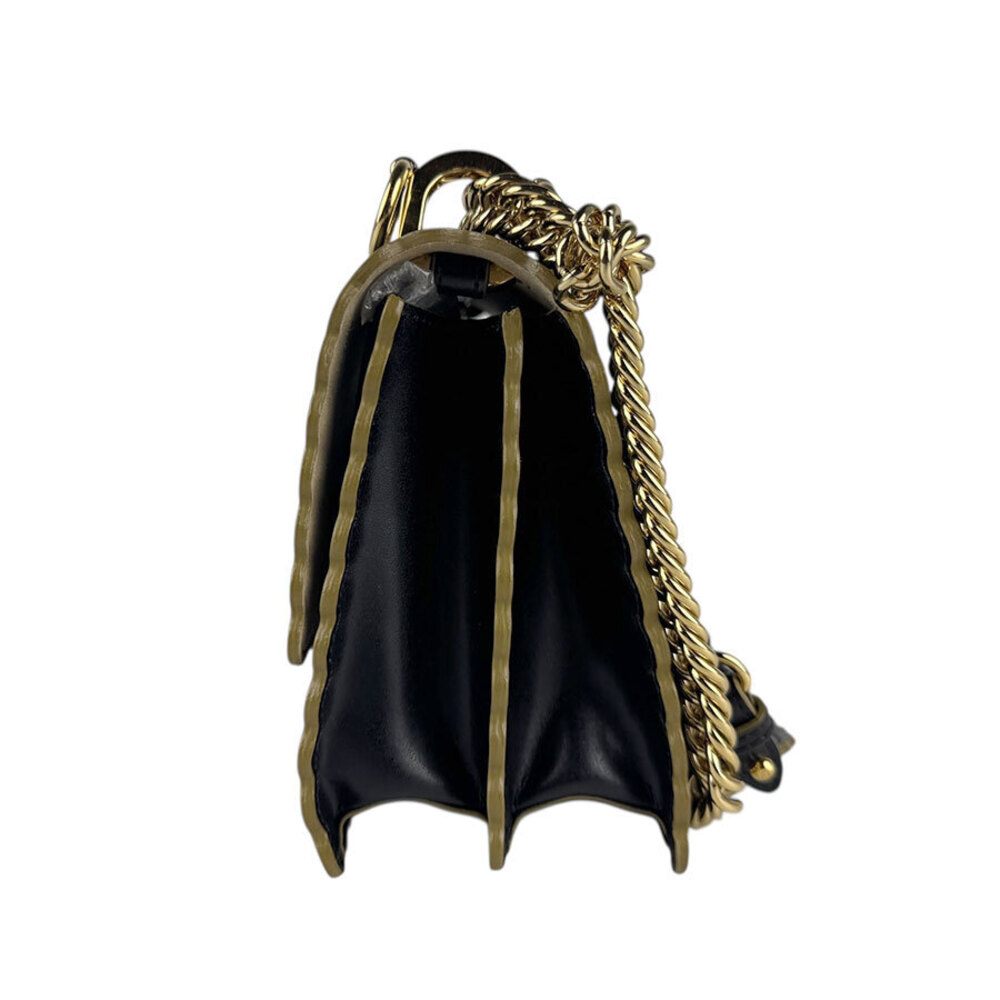 Fendi Shoulder Canai Leather Bag Black